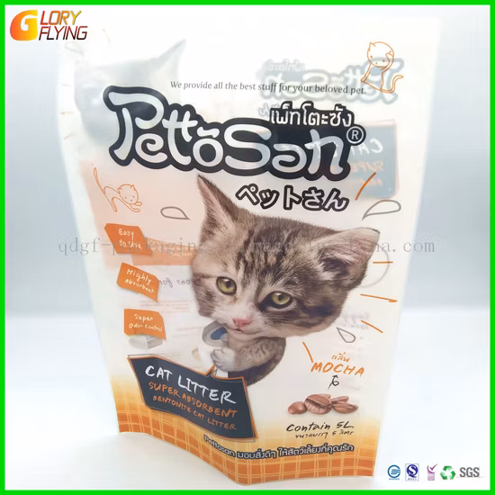 알루미늄 호일 매트 광택 인쇄 고양이 쓰레기, 애완 동물 사료용 친환경 재활용 플라스틱 포장 백