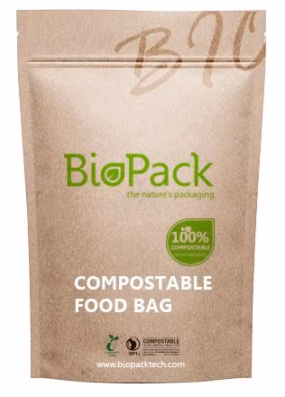 Compostable 12oz 광택이 없는 백색 녹색 Kraft 종이 1회분의 커피 봉지 환경 친화적인 생분해성 지퍼 잠금 장치는 지퍼가 달린 찻잎 포장 백을 서 있습니다.
